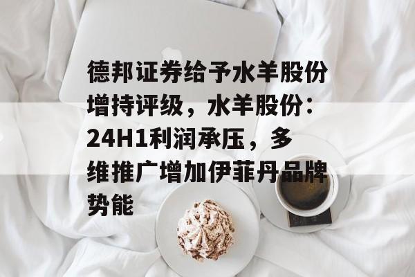 德邦证券给予水羊股份增持评级,水羊股份:24H1利润承压,多维推广增加伊菲丹品牌势能 德邦证券给予水羊股份增持评级,水羊股份:24H1利润承压,多维推广增加伊菲丹品牌势能