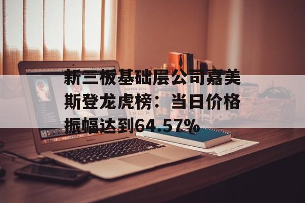 新三板基础层公司嘉美斯登龙虎榜:当日价格振幅达到64.57% 新三板基础层公司嘉美斯登龙虎榜:当日价格振幅达到64.57%