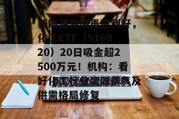 新能源领域再迎利好，化工ETF（516020）20日吸金超2500万元！机构：看好化工行业资源景气及供需格局修复