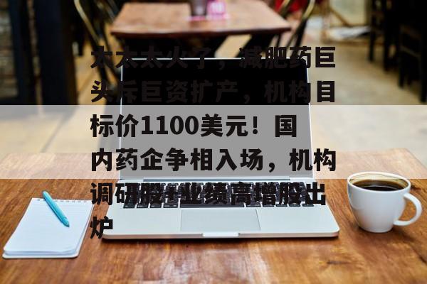 太太太火了,减肥药巨头斥巨资扩产,机构目标价1100美元!国内药企争相入场,机构调研股+业绩高增股出炉 太太太火了,减肥药巨头斥巨资扩产,机构目标价1100美元!国内药企争相入场,机构调研股+业绩高增股出炉