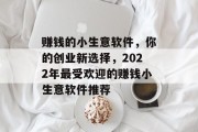 赚钱的小生意软件，你的创业新选择，2022年最受欢迎的赚钱小生意软件推荐