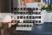 合肥小生意创业指南——如何赚钱的盈利模式？，合肥小生意盈利模式详解，如何实现快速盈利和持续增长