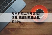 万兴科技上半年营收7亿元 视频创意线占比超65%