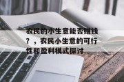 农民的小生意能否赚钱？，农民小生意的可行性和盈利模式探讨