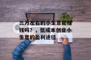三万左右的小生意能赚钱吗？，低成本创业小生意的盈利途径
