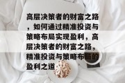 高层决策者的财富之路，如何通过精准投资与策略布局实现盈利，高层决策者的财富之路，精准投资与策略布局的盈利之道
