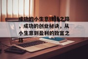 成功的小生意赚钱之路，成功的创业秘诀，从小生意到盈利的致富之路