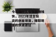 今年做什么小生意赚钱快，2023年适合投资的创业项目，赚取现金的快速途径