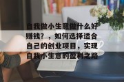 自我做小生意做什么好赚钱？，如何选择适合自己的创业项目，实现自我小生意的盈利之路