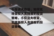 小投资大收益，如何实现低投入高回报的投资策略，小投资大收益，实现低投入高回报的投资策略
