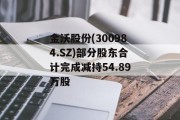 金沃股份(300984.SZ)部分股东合计完成减持54.89万股