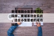柬埔寨做小生意赚钱的指南，柬埔寨创业实战，适合小生意者的成功秘籍