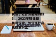 探索2023年赚钱新机遇，做什么能赚到钱？，2023年赚钱新机遇探索，如何抓住商机赚取财富？