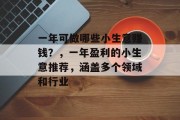 一年可做哪些小生意赚钱？，一年盈利的小生意推荐，涵盖多个领域和行业