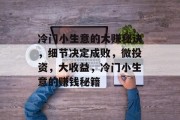 冷门小生意的大赚秘诀，细节决定成败，微投资，大收益，冷门小生意的赚钱秘籍