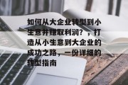 如何从大企业转型到小生意并赚取利润？，打造从小生意到大企业的成功之路，一份详细的转型指南
