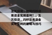 五万投资，如何巧妙运用资金实现盈利？，五万投资，巧妙运用资金实现盈利的策略与技巧