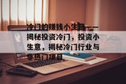 冷门的赚钱小生意——揭秘投资冷门，投资小生意，揭秘冷门行业与非热门项目