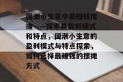 国潮小生意中最赚钱摆摊——探索其盈利模式和特点，国潮小生意的盈利模式与特点探索，如何选择最赚钱的摆摊方式