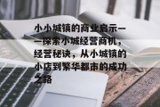 小小城镇的商业启示——探索小城经营商机，经营秘诀，从小城镇的小店到繁华都市的成功之路