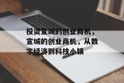 投资宣城的创业商机，宣城的创业商机，从数字经济到科技小镇