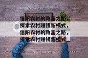 信阳农村的致富之路，探索农村赚钱新模式，信阳农村的致富之路，探索农村赚钱新模式