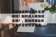 在新加坡做什么小生意赚钱？如何进入新加坡市场？，新加坡商业机会及小企业投资指南
