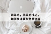 薅羊毛，薅羊毛技巧，如何快速获取免费资源
