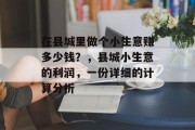 在县城里做个小生意赚多少钱？，县城小生意的利润，一份详细的计算分析