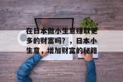 在日本做小生意赚取更多的财富吗？，日本小生意，增加财富的秘籍