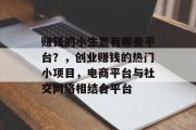 赚钱的小生意有哪些平台？，创业赚钱的热门小项目，电商平台与社交网络相结合平台