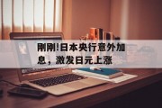 刚刚!日本央行意外加息，激发日元上涨