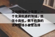流动赚钱的小生意，一个充满机遇的领域，抓住小商机，数不胜数的流动赚钱小生意选择