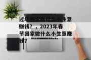 过年回家做什么小生意赚钱？，2023年春节回家做什么小生意赚钱？