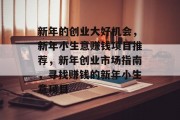 新年的创业大好机会，新年小生意赚钱项目推荐，新年创业市场指南，寻找赚钱的新年小生意项目