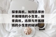 探索商机，如何选择并开展赚钱的小生意，探索商机，选择与开展赚钱的小生意的秘诀