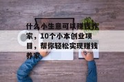 什么小生意可以赚钱养家，10个小本创业项目，帮你轻松实现赚钱养家