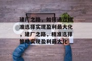 建厂之路，如何通过精准选择实现盈利最大化，建厂之路，精准选择策略实现盈利最大化