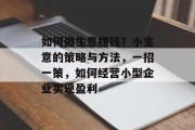 如何做生意赚钱？小生意的策略与方法，一招一策，如何经营小型企业实现盈利