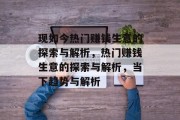 现如今热门赚钱生意的探索与解析，热门赚钱生意的探索与解析，当下趋势与解析