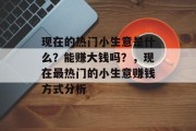 现在的热门小生意是什么？能赚大钱吗？，现在最热门的小生意赚钱方式分析