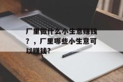 厂里做什么小生意赚钱？，厂里哪些小生意可以赚钱?
