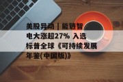 美股异动 | 能链智电大涨超27% 入选标普全球《可持续发展年鉴(中国版)》