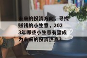 未来的投资方向，寻找赚钱的小生意，2023年哪些小生意有望成为未来的投资热点？