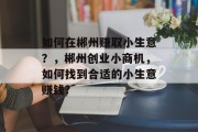 如何在郴州赚取小生意？，郴州创业小商机，如何找到合适的小生意赚钱?