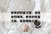 参哥的财富之路，探索如何赚钱，参哥的财富之路，探索赚钱之道