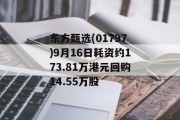 东方甄选(01797)9月16日耗资约173.81万港元回购14.55万股