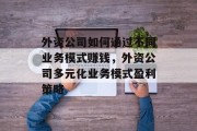 外资公司如何通过不同业务模式赚钱，外资公司多元化业务模式盈利策略