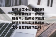 暴利加工小生意赚钱吗？你需要的是一种智慧和勇气，教你如何运用智慧与勇气实现暴利加工小生意的成功盈利