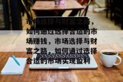市场选择与财富之路，如何通过选择合适的市场赚钱，市场选择与财富之路，如何通过选择合适的市场实现盈利